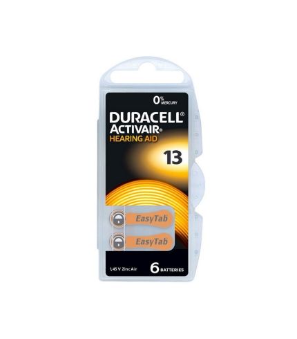 Duracell ActivAir Hearing Aid Battery DA13 6 pcs