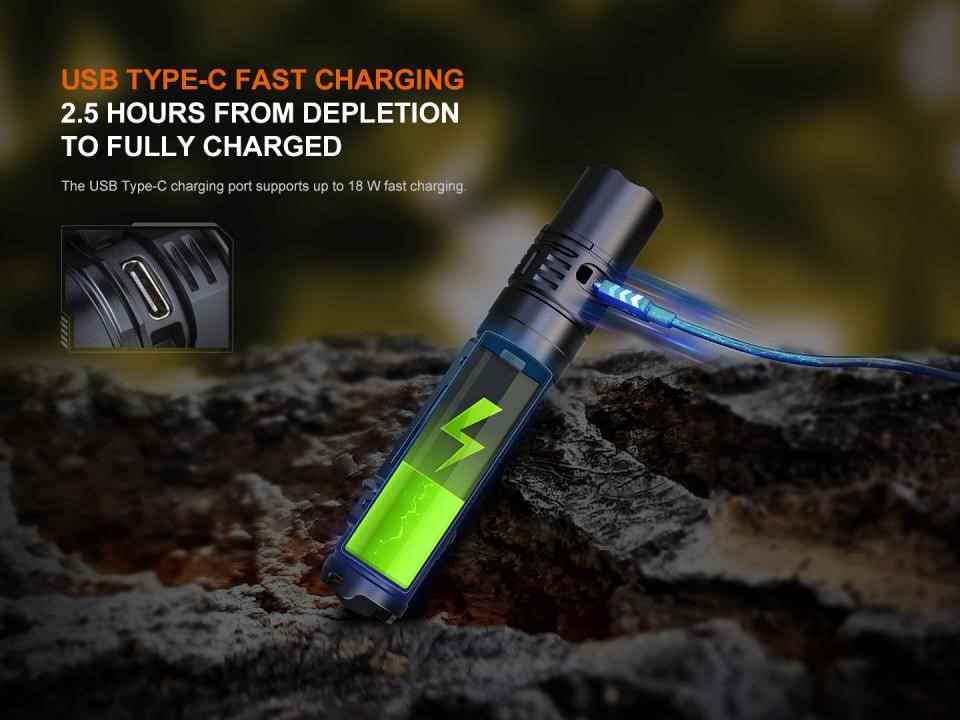 Fenix PD36R V2 Compact Rechargeable Tactical Flashlight - 1700 Lumens 