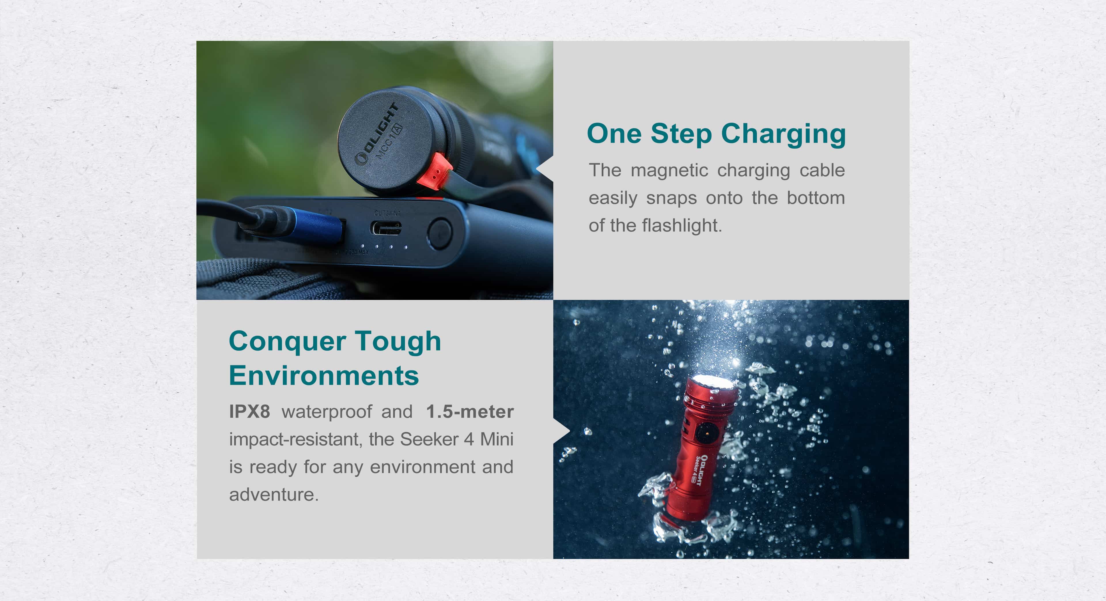 Olight Seeker 4 Mini White & UV LED Flashlight 