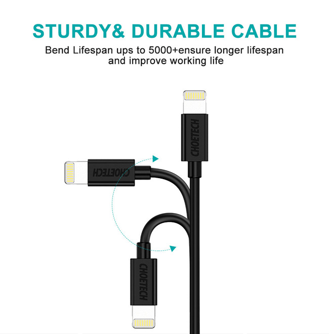 Choetech Cable Lightning to USB-A 1.2M Black