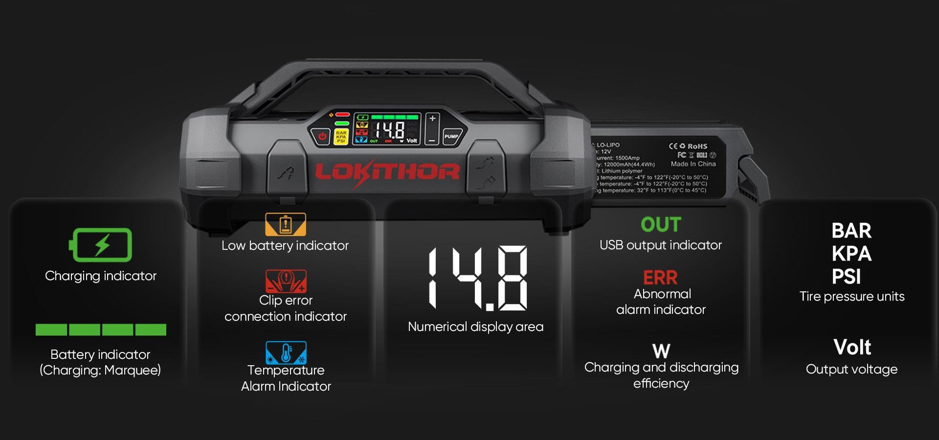 Lokithor ApartX Jump Starter with LiFe Battery